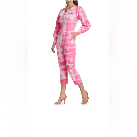 NWT LOVESHACKFANCY Sonoma Stretch Cotton Paca Tie Dye Jumpsuit Size 0 - Picture 5 of 9